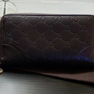 Signature Zip Around Wallet Guccissima Leather